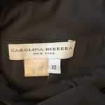 Carolina Herrera Black Criss Cross Neck Sheath Midi Dress Stretch Jersey Size 10 Photo 3