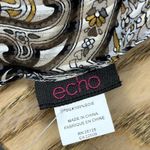 NWT Echo Design 100% Silk Scarf Paisley Stripes Tan Photo 2