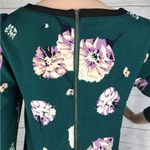 Xhilaration Dark Green Purple Floral Print 3/4 Sleeve Casual Cute Photo 9