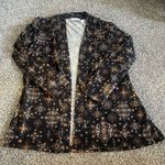 New Denim & Co Printed Tunic Long Sleeve Cardigan with Sleeveless Tank Top Set M Black Size M Photo 7