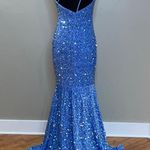 Dress for Everyone Sparkling Blue Gown One Shoulder Size 4 Photo 11