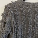 Madewell  Fringe-Stripe Pullover 100% Merino‎ Wool Gray Sweater Size XXS Photo 4