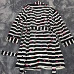 Kate Spade  Black White Stripe Dots Robe XS/S Plush Short Photo 2
