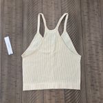 Ododos Cream Ribbed Tank Top Size XS Photo 2