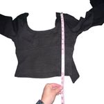 Band of Gypsies B.O.G. BAND OF THE FREE BLACK RIBBED CROP KNIT SHIRT LONG SLEEVES WOMEN SIZE XS Photo 5