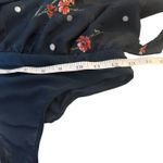 ASTR The Label Jill Navy Blue Floral Print Polka Dot Long Sleeve Bodysuit XS Photo 13