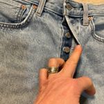 Denim Forum Shorts Size 27 The Yoko Mid Thigh Short Raw Hem Light Wash Womens Blue Photo 3