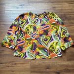 ZARA  Women’s Multicolor Boho Pajama Style Sheer Button Down Blouse Size Large Photo 1
