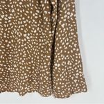 Maurice's Brown & White Speckled Dot Print Flare Sleeve Tie Front V-Neck Blouse S Photo 11