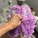 The Comfy Resorts Purple Fluffy Slippers Womens 5/6 House Shoes Slip On Photo 14