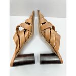 Joie  Mules‎ Size 7 Brown Leather Crisscross Stacked Block Heel Photo 4