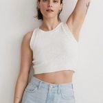 Madewell  Crochet-Trim Crop Sweater Tank in Lighthouse White Size S NWT Photo 3