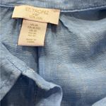 Saint Tropez West ST. TROPEZ West Light Blue 100% Linen Button Front Top Size XL Photo 11