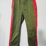 Mother The Shaker Prep Frayed Pants Fatigue Green & Red Size 25 Crop Photo 2