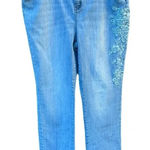 Vera Wang Simply Vera  women's size 16 embroidered jeans Photo 0