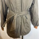 Members Only  Vintage 80s Belted Parka Puffer Coat Women 9/10 Olive Green Photo 4