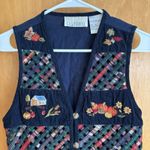 VTG Casey & Max Waistcoat Vest Womens Small Navy Fall Cardigan Style India Blue Photo 1