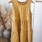 Universal Threads Boho Gauze Tiered Tank Dress Golden Wheat Mustard Yellow Photo 0