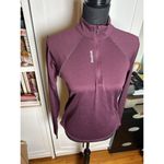 Reebok Sweater Small Women's Burgundy Hoodie Athleisure Long Sleeve 1/4 Zip Photo 8