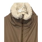 Boohoo Womens Sherpa Vest Size 10 Tan Faux Leather Lined Pockets Full Zip NWT Photo 2