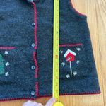 Vintage Claire Murray Christmas Vest Size Small Hong Kong Snowman 100% Wool Gray Photo 6