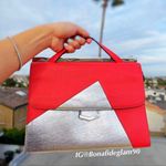 Fendi Demi Jour textured red silver leather top handle satchel shoulder bag Photo 15