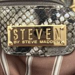 Steven by Steve Madden Tote Bag Snake Print Faux Leather Grommet Gray AS IS Photo 3