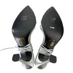 Camila Coelho  Jolie Metallic Silver Ankle Wrap Sandal Heels Photo 8