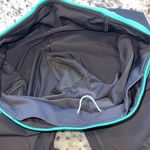 Lululemon Run Tempo Crop Capri Legging Gray Turquoise Band Zip Pocket Size 4 Photo 6