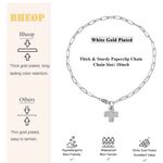 Chunky Link Chain Cross Pendant Necklace Silver Plated Jewelry Photo 8