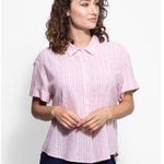 XiRENA CHAYSE TOP ROSE GOLD button down top striped spring boho contemporary Pink Size XS Photo 0