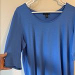 Eileen Fisher Fine Jersey Dress Tunic Blue Tencel Lyocell 3/4 Sleeves Large Photo 2