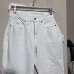 Old Navy  high rise curvy OG straight jeans White Stretch Denim size 2P Raw Hem Photo 1