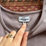 CROP RIBBED DUSTY LAVENDER PURPLE TOP Photo 1