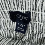 J.Crew pull on pants linen blend gray white stripe elastic waist nautical 12P Photo 4
