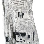IC Collection by Connie K News Print Newspaper Chain Detail Button Front Dress L White Size L Photo 4
