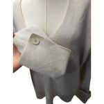 Helmut Lang  V-Neck Relaxed Knit Sweater in Ivory Photo 2