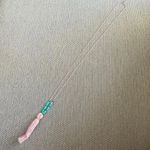 Light pink and blue beaded string necklace long boho feminine Festival Photo 0