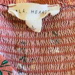 LA Hearts  Coral Pink Spring Floral off the Shoulder Crop Top | Size: L Photo 7