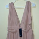 Womens New LuLus Heavenly Hues Deep V Neck High Slit Maxi Dress Blush Pi… Pink Size M Photo 11