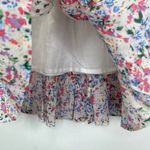 Auguste  White Pink Pastel Floral Print Ruffle Mini Skirt Women's Size 4 NWOT Photo 3