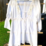 Antica Sartoria Cotton Embroidered Lace Swim coverup Top Dress sz M White Size M Photo 0