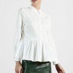 Ted Baker  White Cannan Gathered Oversized Shirt Size US 4 Business Casual Office Photo 0