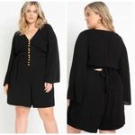 Eloquii New!   black 100% cotton Flare Sleeve Romper,‎ 18 Photo 1
