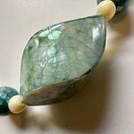 Karla Jordan mother of pearl cream and blue asymmetrical necklace Photo 13