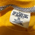 PINK - Victoria's Secret  Orange Yellow Football Tee Shirt Capped Sleeves XS Photo 12