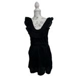 Free People  Endless Summer Black Mini Tie‎ Ruffle Linen Blend Dress Size M NWT Photo 1