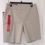 Hilary Radley  mid rise stretch Bermuda shorts in beige sand color NWT Photo 1