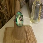 Abalone Sterling Silver Rings Size 61/4 Gold Photo 0