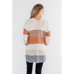 Pink Lily  Women's Striped Cable Knit Open Cardigan Sz Medium‎ Kimono Multicolor Photo 2